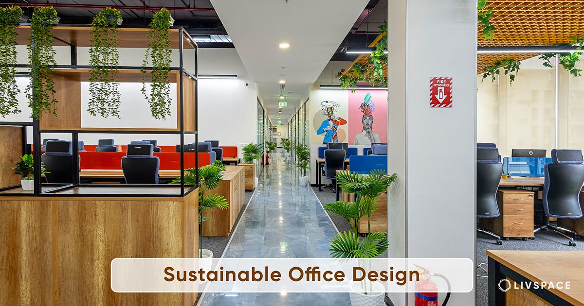 sustainable office design with plants